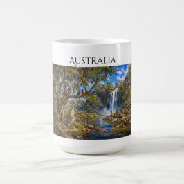 Caneca De Café Cerâmica Panorâmica da Vida Selvagem e Cachoeira d