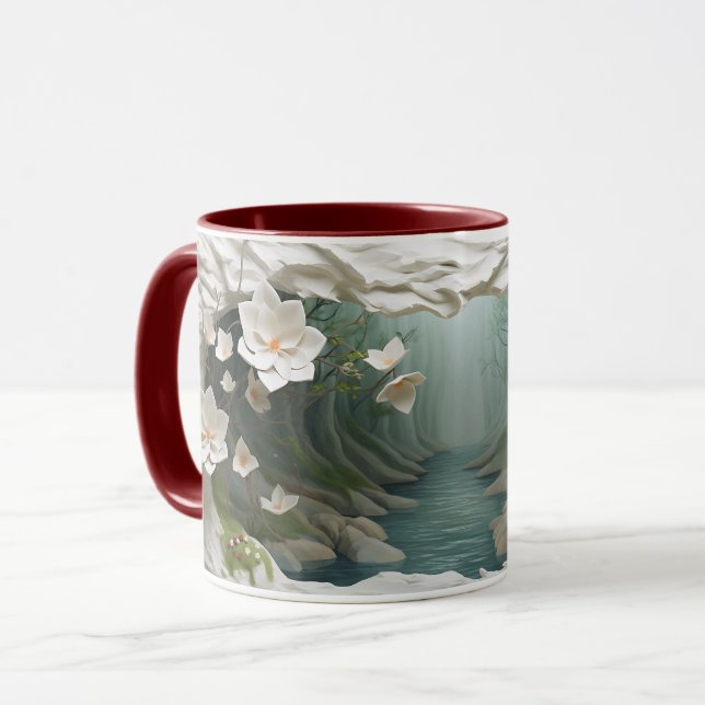 Caneca ☕ de café cerâmico da floresta encantada (Frente Esquerda)
