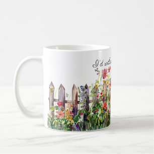 Caneca De Café Cerca com Flores, eu Preferencialmente a jardinage