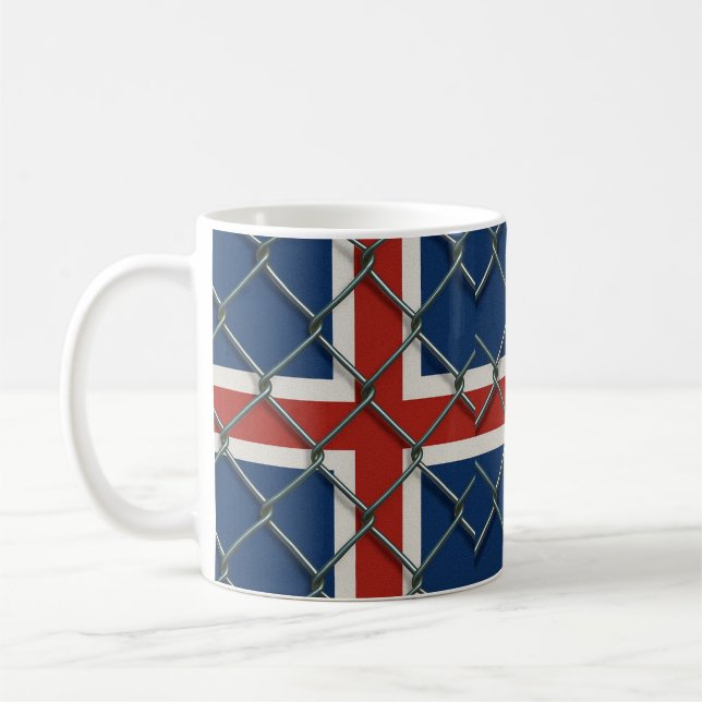 Caneca De Café Cerca da Bandeira da Islândia  (Esquerda)