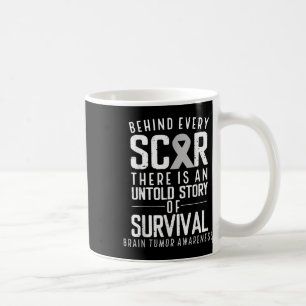 Caneca De Café Cérebro Cancer Consciência Sobrevivência Cinza Cér