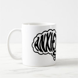 Caneca De Café Cérebro de Ansiedade Personalizável