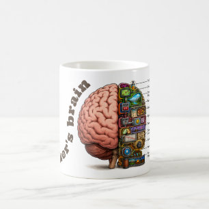 Caneca De Café Cérebro de Mochileiro engraçado
