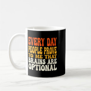 Caneca De Café Cérebros Sarcásticos Femininos São Opcionais Citaç