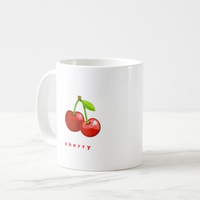 caneca de café cereja (Frente Esquerda)