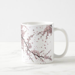 Caneca De Café Cereja Blossom Breeze - Floral Clássica Elegante