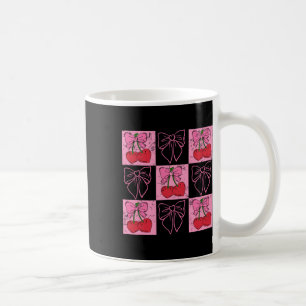 Caneca De Café Cereja Xadrez Coquette Amo Você Cereja Muito 1