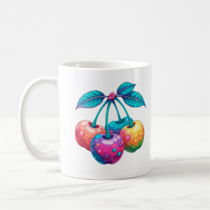 Caneca De Café Cerejas coloridas