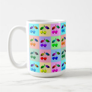 Caneca De Café Cerejas coloridas - Pop Art