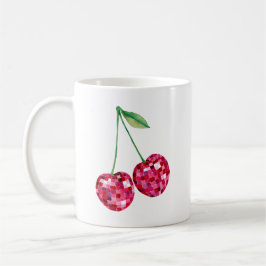 Caneca De Café Cerejas de Bola de Discoteca Estética Retro | Cere