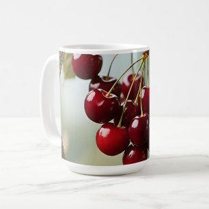 Caneca De Café Cerejas Lustrosas Vintage