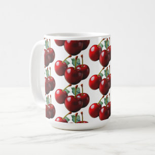 Caneca De Café Cerejas Retro frescas colhidas