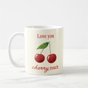 Caneca De Café Cerejas Simples e Fofas Amor Foto de Cereja no Dia
