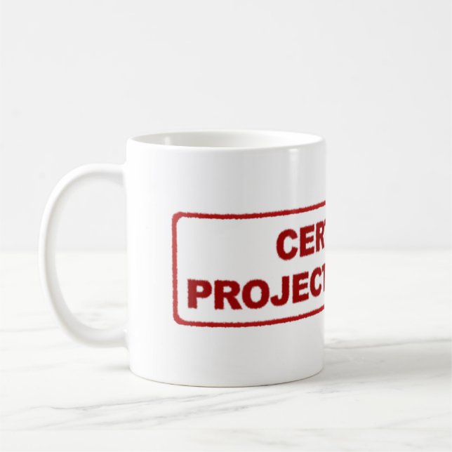 Caneca de café certificada do gestor de projecto (Esquerda)