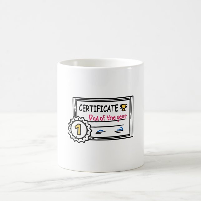 Caneca De Café Certificado de Pai do Ano prêmio do Dia dos Pais (Centro)