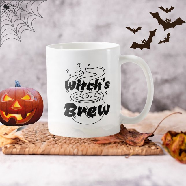 Caneca De Café Cerveja de Caldeirão de Bruxa Preta de Halloween E (Criador carregado)
