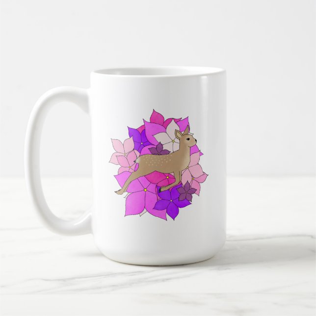 Caneca De Café Cervejinha Floral Fofa (Esquerda)
