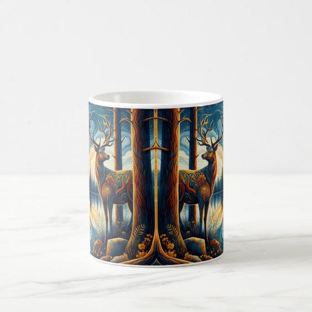 Caneca De Café Cervo de Vidro Artístico Colorido (Centro)