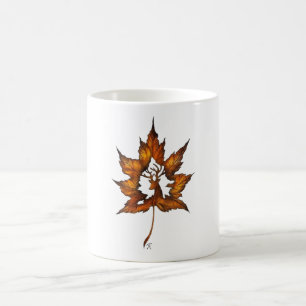 Caneca De Café Cervo em uma folha