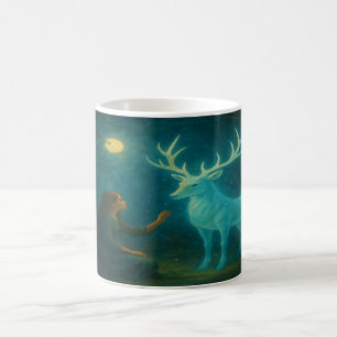 Caneca De Café Cervo Espiritual ao Luar – Noite da Floresta Encan