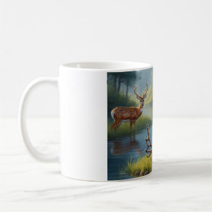 Caneca De Café Cervo Pacífico junto ao Lago Mug - Floresta da Nat