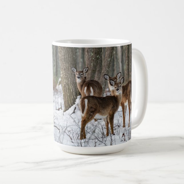 Caneca De Café Cervos do inverno (Frente Esquerda)