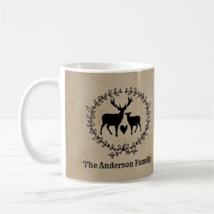 Caneca De Café Cervos rústicos personalizados