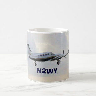 Caneca De Café Cessna 414 em vôo, N2WY