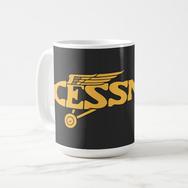 Caneca De Café Cessna Vintage (Frente Esquerda)