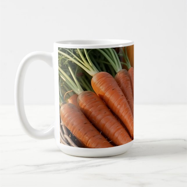 Caneca De Café Cesta de Colheita Rústica Abóboras Cenouras (Esquerda)
