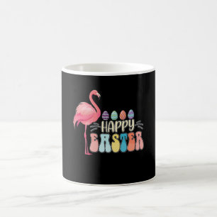 Caneca De Café Cesta de Ovos de Páscoa Flamingo Coelho Feliz