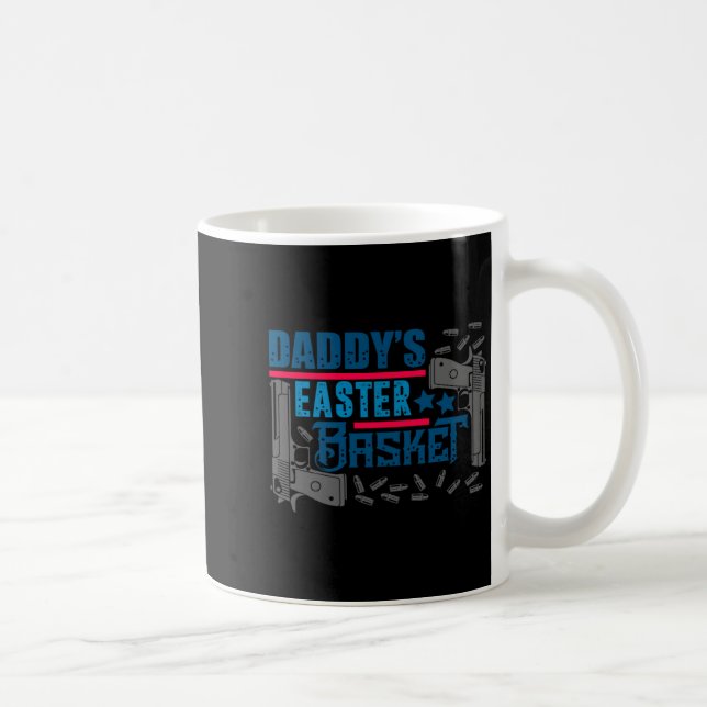 Caneca De Café Cesta de Páscoa do Papai com Design de Arma (Direita)
