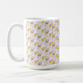 CANECA DE CAFÉ CESTA DE PÁSCOA FOFOS COELHOS E PINTINHOS