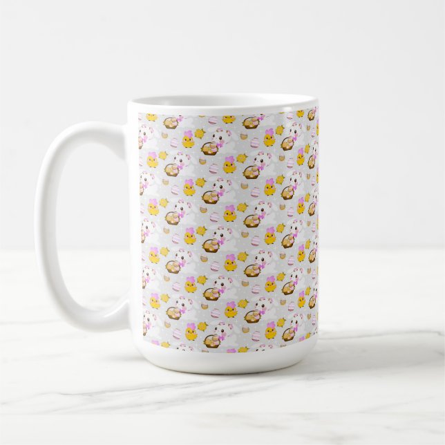 CANECA DE CAFÉ CESTA DE PÁSCOA FOFOS COELHOS E PINTINHOS (Esquerda)