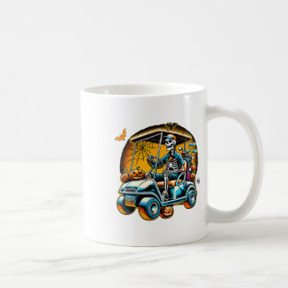 Caneca De Café Cestinha de Golfe de Esqueleto de Halloween Golfer