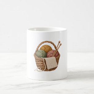 Caneca De Café Cesto Aconchegante de Tricô com Fio de Rosa Salvia