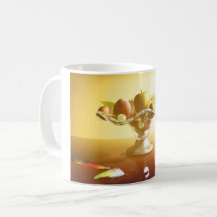 Caneca De Café Cesto de vidro com frutas e bateria