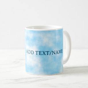 Caneca De Café Céu Azul e Arte em Nuvem Personalizada