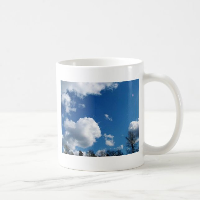 Caneca De Café céu azul e nuvens brancas (Direita)