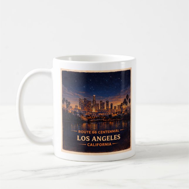Caneca De Café Céu de Los Angeles do Centenário da Rota 66 (Esquerda)