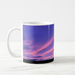 Caneca De Café Céu do Crepúsculo de Lavanda Cena Serena do Pôr do