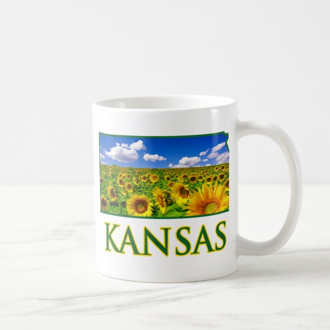 Caneca De Café Céu do girassol de Kansas (Direita)