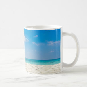 Caneca De Café Céu tropical da areia do mar da praia & dia de