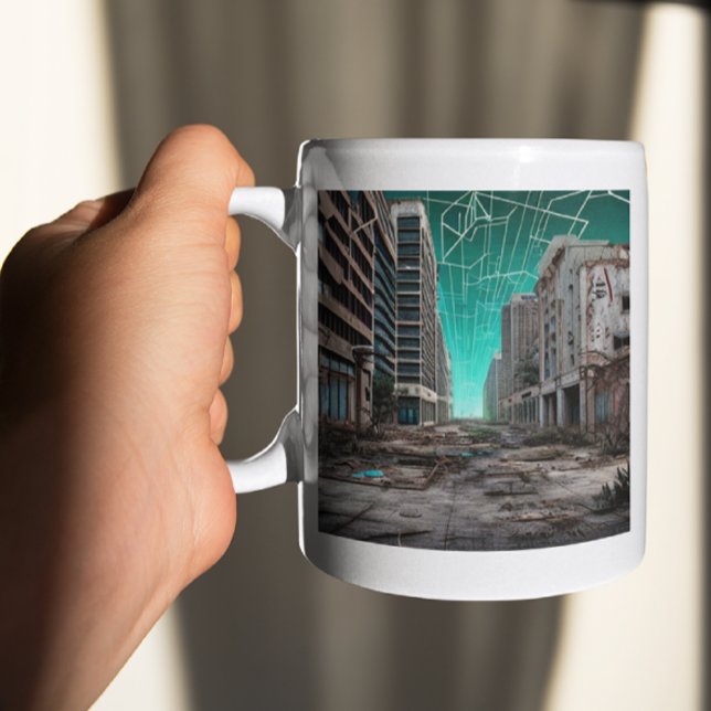 Caneca De Café Céus Disstopianos Abandonados (Criador carregado)