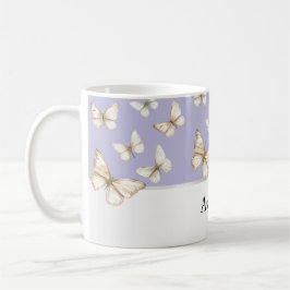 Caneca De Café Céus Roxos & Borboletas 