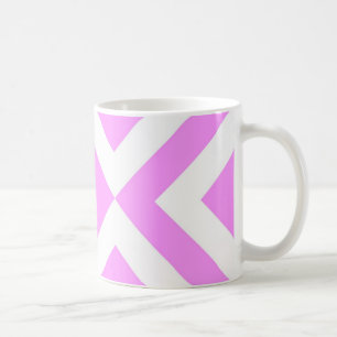 Caneca De Café Cevrons Rosa e Branco