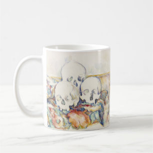 Caneca De Café Cezanne Os Três Crânios Cartaz de Arte Vintage Imp