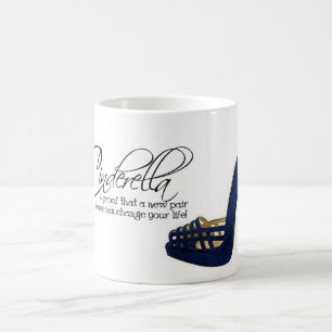 Caneca De Café Chá azul das citações dos calçados da camurça