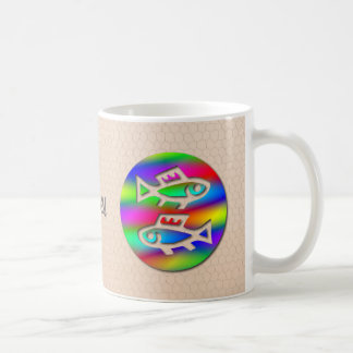 Caneca De Café Chá cerâmico dos peixes de arco-íris do sinal da