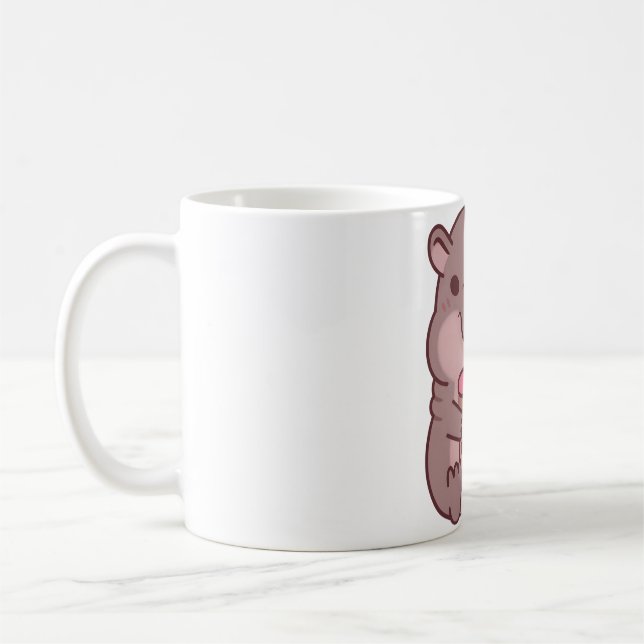 Caneca De Café Chá-Chá-Bebendo-Hippo (Esquerda)